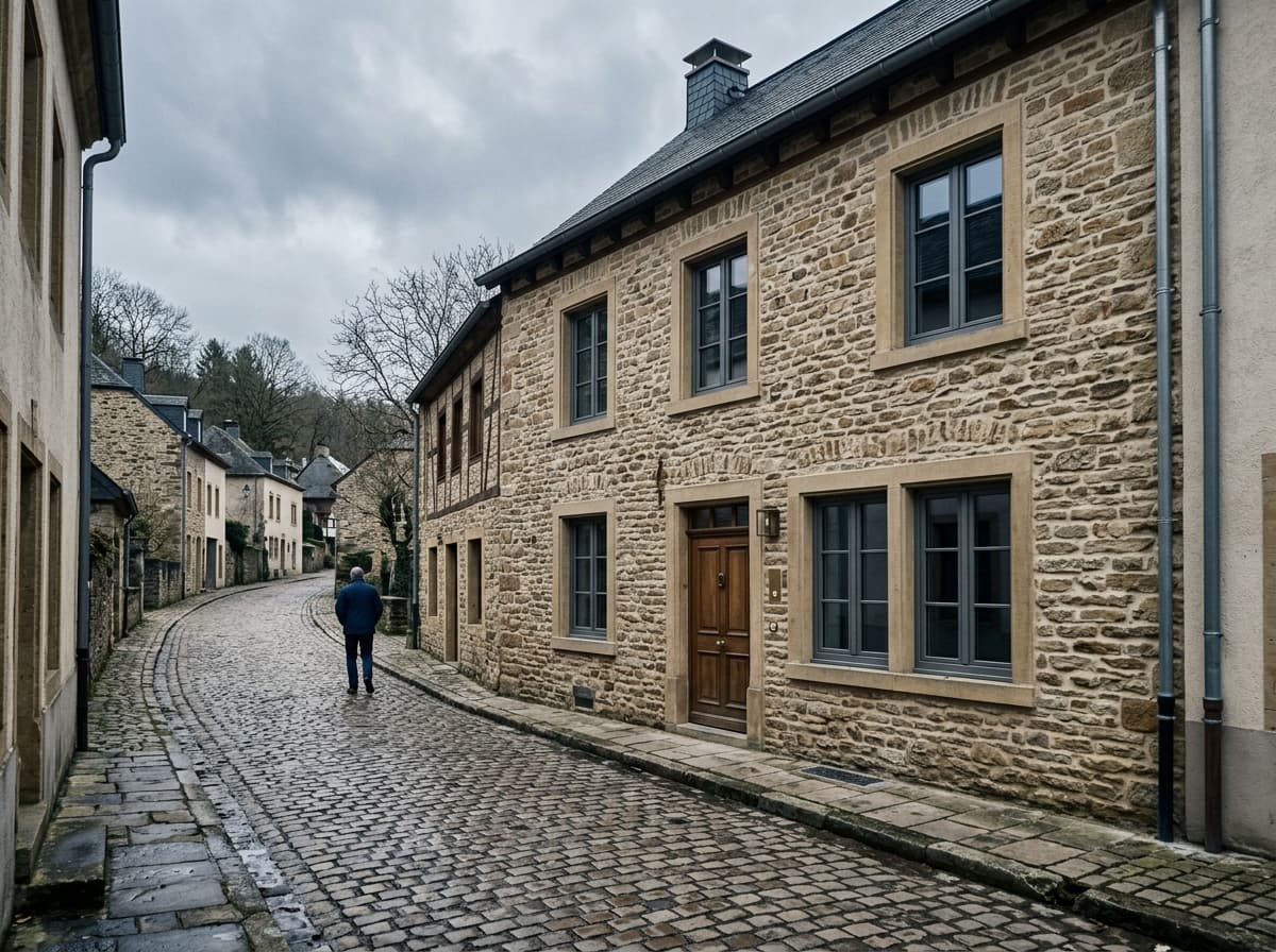 Maison de ville en grès rénovée près d'Echternach, fenêtres neuves à cadre fin